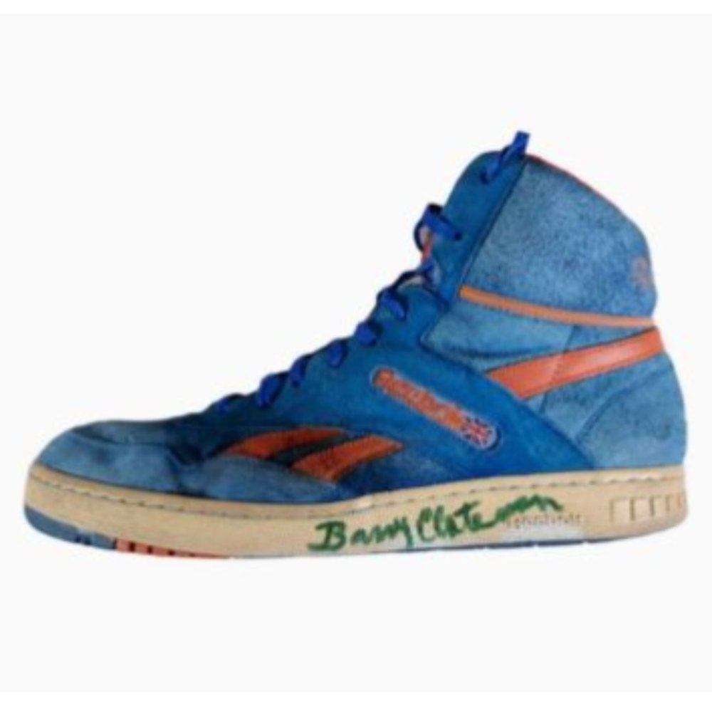 Reebok Vintage 1980's High Top Mens Suede Blue Orange Basketball Shoes Size 13 - Picture 4 of 12